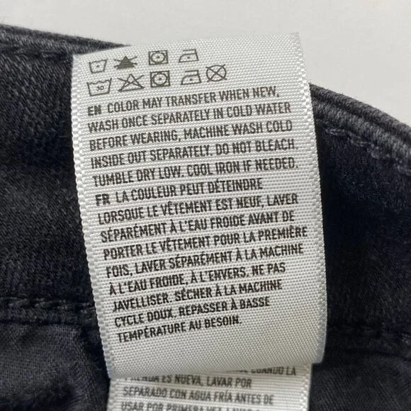 American Eagle size 4S High Rise Jegging Next Level Stretch Distress Jeans Black - Picture 11 of 12